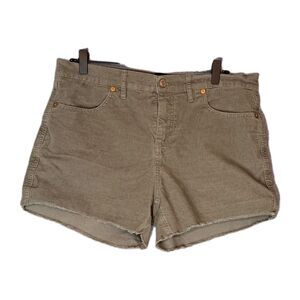 GAP Womens Green Corduroy Cut Off Shorts Size 10 Stretch Cotton Blend Pockets
